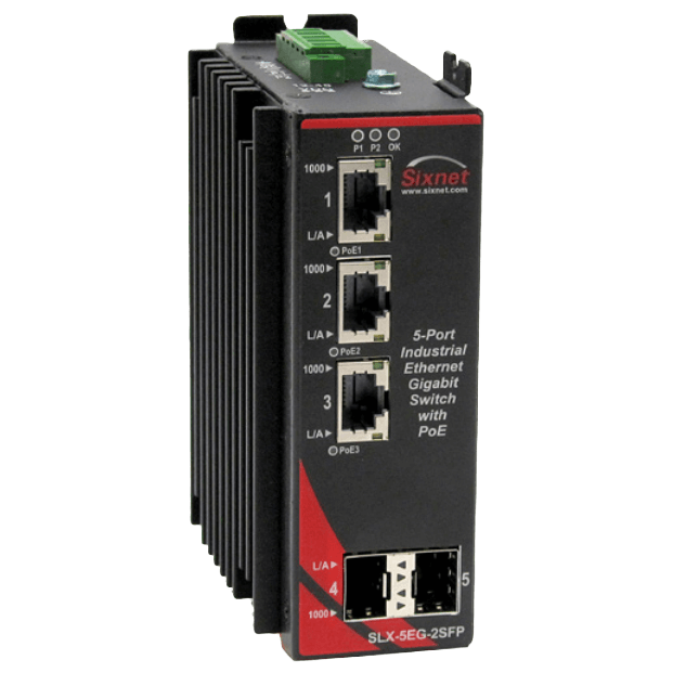 Red Lion Industrial Ethernet Switch, SLX-5EG-2SFP
